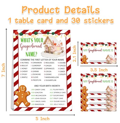 Christmas Party Decorations-Christmas Decorations-Christmas Party Games-What is Your Gingerbread Name? - style: Christmas 1