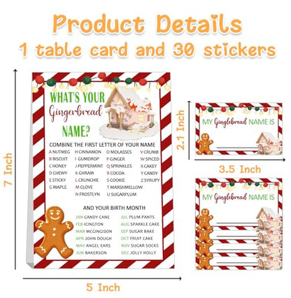 Christmas Party Decorations-Christmas Decorations-Christmas Party Games-What is Your Gingerbread Name? - style: Christmas 1