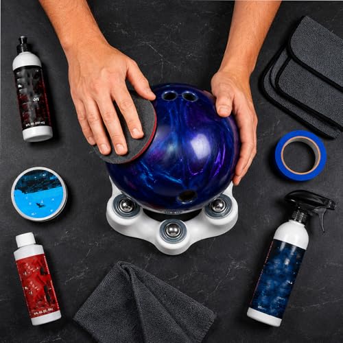 Bowling Release Trainer Tool, 360° Smooth Rotation Desktop Stand for Bowling Practice, Portable Open-Top Bowling Ball Accessories - color: Black rectangle