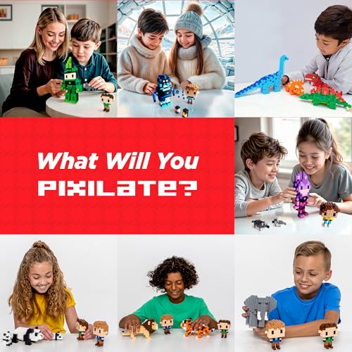Pix Brix - Wild Kratts Toys Pixel Art Kit - Grey Wolf, 1278 Pieces - Patented Slide + Stack Pixel Puzzle Building Bricks, Build & Collect Wild Kratts Animals - Stem Toys, Ages 6 Plus - style: Grey Wolf