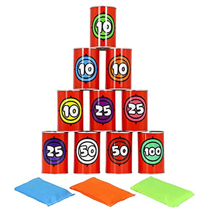 JOYIN 13 Pcs Carnival Party Bean Bag Toss Game, Sturdy Knockdown Can, Birthday Easter Party, Family, Best Outdoor and Indoor Games, Easter Egg Hunt for Classroom Gifts (Number Style) - style: Number