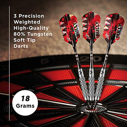 Viper Bully 80% Tungsten Soft Tip Dart Set with Case, 18 Grams - style: Coarse Knurling