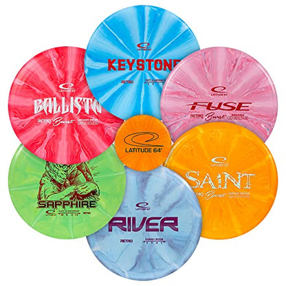 Latitude 64 Retro Burst Disc Golf Starter Set | Perfect Disc Golf Set for New to Intermediate Players | Includes Bonus Mini Marker | Grippy Base Plastic | Colors May Vary - style: 6