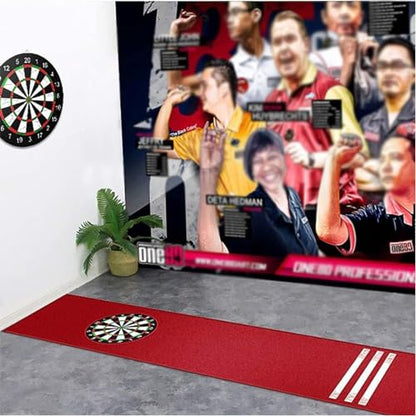 Rubber Darts Mat, 118" L x 26" W Heavy Duty Non-Slip Dart Carpet with Throw Lines, Ideal for Beginners and All Dart Types