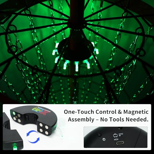 X-UFO Disc Golf Basket Frame Sensor Light and Automatic Color Change, Compatible with Disc Golf Basket Frames - size: 40MM