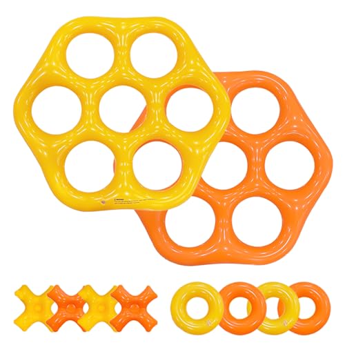 Tic-Tac-Toe Pool Toys Game Set, Giant Floating Tic Tac Toe Game, Pool Toys Party Game for Adults Teens, Summer Water Party Backyard Beach Yard Field Day Outdoor Activities - color: Orange and Yellow