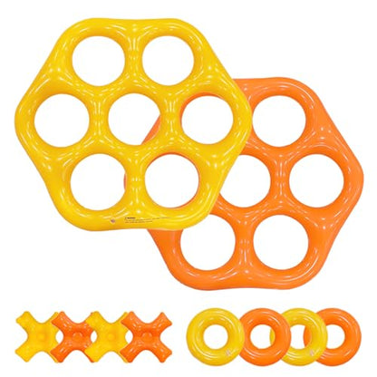 Tic-Tac-Toe Pool Toys Game Set, Giant Floating Tic Tac Toe Game, Pool Toys Party Game for Adults Teens, Summer Water Party Backyard Beach Yard Field Day Outdoor Activities - color: Orange and Yellow