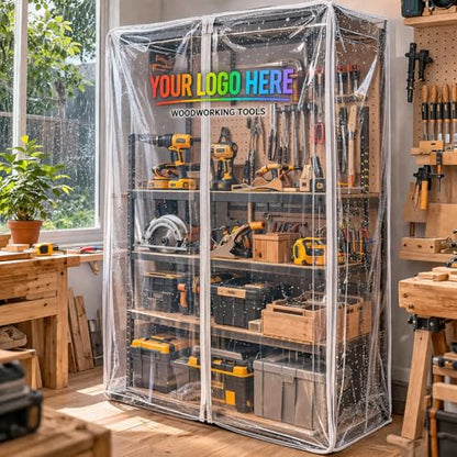 Custom Size Dust Cover - Clear Waterproof Protective Cover with Zipper & Drawstring, Heavy Duty, Transparent Design for Equipment, Furniture & Shelving