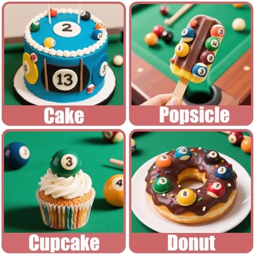 Mini Billiard Balls Set Resin Casting Mold, Pool Table Triangle Ball Rack Silicone Molds for Cake Decoration Candy Cupcake Topper Cake Polymer Clay Crafts Epoxy Resin