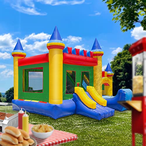Cloud 9 Commercial Grade Castle Bounce House with Slide and Blower - 100% PVC 16' x 17' Inflatable Bouncer