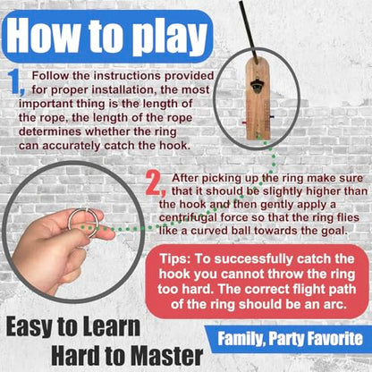 Hook and Ring Toss Game Bottle Opener Ring Toss Game for Indoor Outdoor Party Man