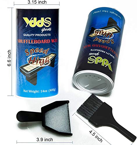 Shuffleboard Sand - Shuffleboard Wax with Mini Dustpan and Mini Brush, 2 Cans(2×14 oz) - style: 2 Cans High Speed-1