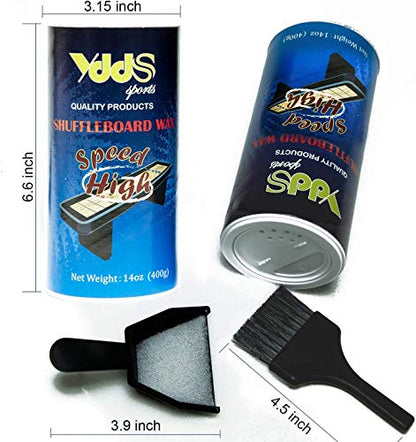Shuffleboard Sand - Shuffleboard Wax with Mini Dustpan and Mini Brush, 2 Cans(2×14 oz) - style: 2 Cans High Speed-1