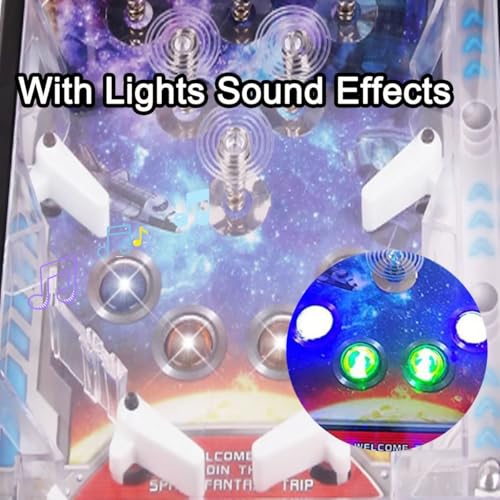 Mini Pinball Machine for Adults, Electronic Pinball Machine Gifts, Retro Tabletop Arcade Pinball Shooting Toy, Christmas Kids Pinball Machine with Lights
