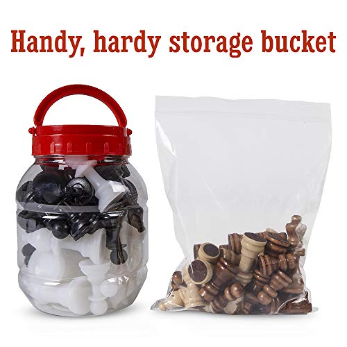 BBG Deluxe Set of Replacement Chess Pieces - Includes Heavy Duty Bucket for Easy Storage!