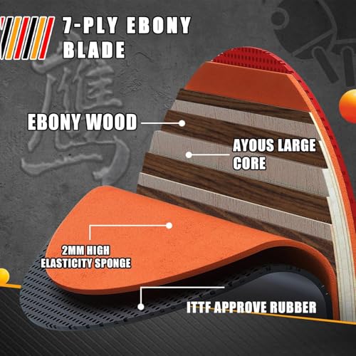 YAN-Ying External Arylate Carbon Table Tennis Blades,Professional Ping Pong Paddles/Table Tennis Rackets for Advanced Players or Enthusiast (FL)