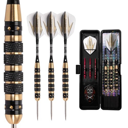 CUESOUL 20/21/22/23/26 Grams Steel Tip Darts - Black Coating Brass Barrels - color: F1307-02-20g