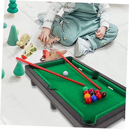 Outanaya 1set Mini Pool Table Boys and Girls Tabletop Billiard Game for Includes Cues and Accessories Fun Interactive Toy for Family and Friends