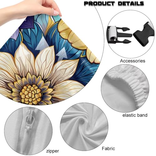 Gaming Chair Covers with Zipper Decorative Dustproof Stretch Gamer Chair Cover with Armrest Covers Washable Fabric Non-Slip Anti-Scratch Office Armchair Slipcover, Boho Flower - color: Boho Flower