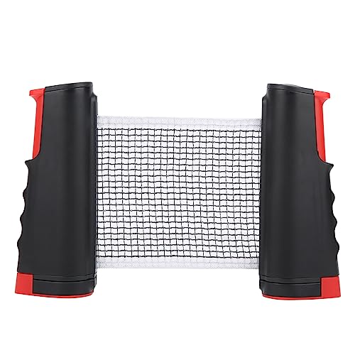 Precise Table Tennis Net Retractable Training Set for Portable Telescopic Grid for Adults and Kids, Plastic, 66.9x5.5 in, 1 Pc - color: Black Red