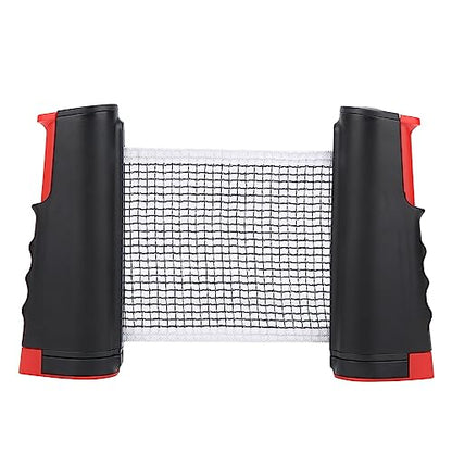 Precise Table Tennis Net Retractable Training Set for Portable Telescopic Grid for Adults and Kids, Plastic, 66.9x5.5 in, 1 Pc - color: Black Red
