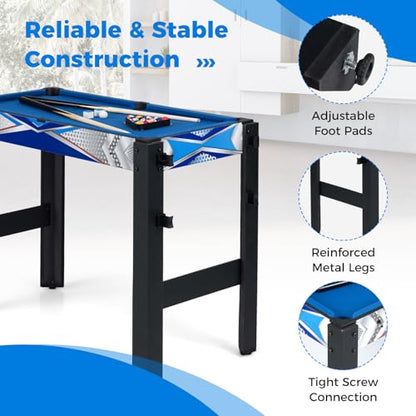 GYMAX Multi Game Table, 6 in 1 Combo Game Table with Basketball, Air Hockey, Pool Table, Ping Pong, Shuffleboard and Bowling, Game Tables for Game Room, Home, Family