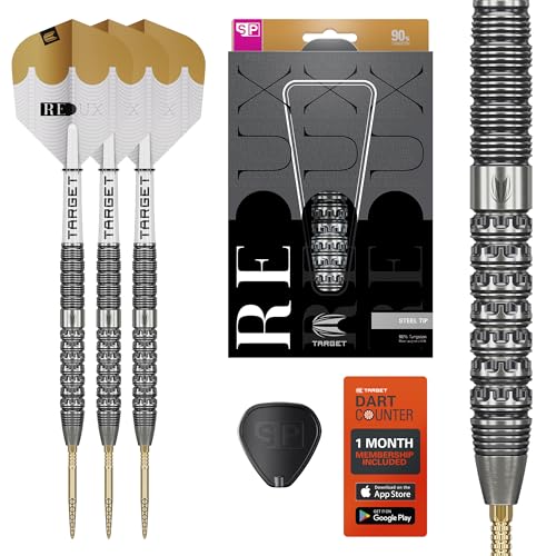 Target Darts Redux 90% Tungsten Swiss Point Steel Tip Dart Set (Barrel 01/02/03), 22G/23G/24G/25G/26G | Pro Ultra No.6 Flights & Pro Grip Tag Shafts, DX Points Gold & SP Tool Included - size: 25G, style: Barrel 01
