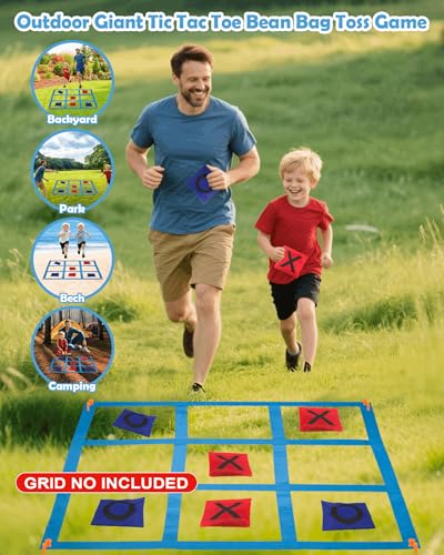 Bean Bags for Tic Tac Toe and Cornhole Toss Games, Kanosan Bean Bags for Kids Adults and Family Outdoor Yard Lawn Outside Field Day Birthday Party Backyard Reunion Carnival Beach Fun Games 10PCS - size: TG-10