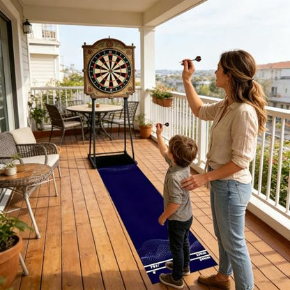 Throwing Mat - Velvet Dart Practice Mat, Non Slip Distance Line, Quick Dry Durable Training surfacê Ruler Marked for Home Game Room Bar Tournament Setup - size: 7