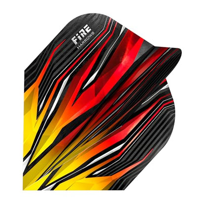 Harrows Fire Dart Flights | 5 x Sets Darts Flights (15 Flights Total) I 100 Micron Dart Flights I Premium Extra Strong Made in UK I Professional Darts Accessories I Yellow Dart Flights - color: Yellow/Red