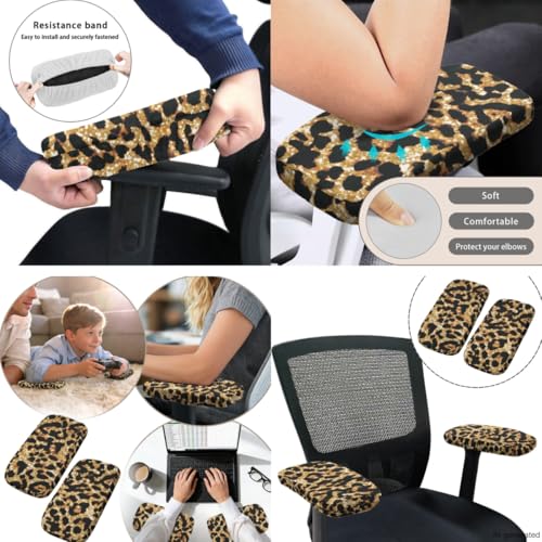 4-Piece Office Chair Covers Stretchable Grey Office Chair Arm Covers Desk Chairs Seat Slipcovers with Armrest Pads for Home Computer Gaming Chairs Washable - color: Grey