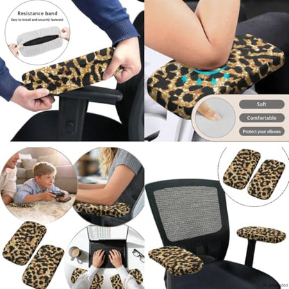 4-Piece Office Chair Covers Stretchable Grey Office Chair Arm Covers Desk Chairs Seat Slipcovers with Armrest Pads for Home Computer Gaming Chairs Washable - color: Grey