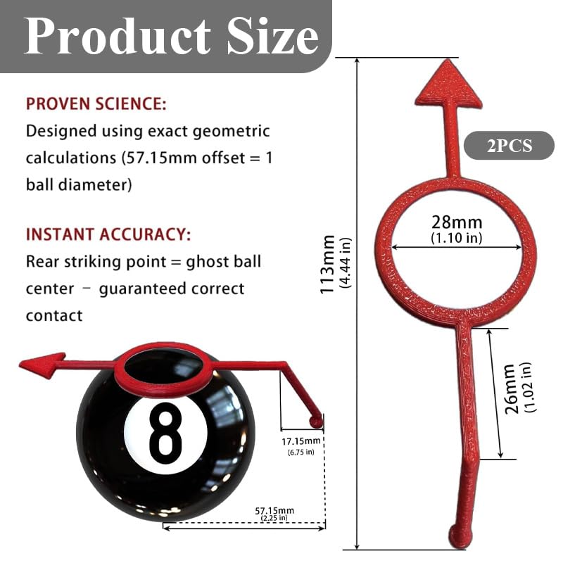 EVKILKJS 2 Pack Billiards Aiming Trainer, Adjustable Guide System with Ghost Ball Visualization, Build Muscle Memory for Pool & Snooker, Easy Setup