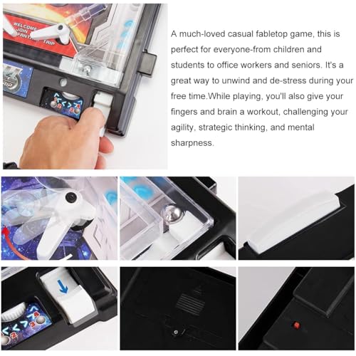 Electronic Pinball Ball Shooting Game for Children and Family, Desktop Pinball Machine Retro Arcade with Lights Sounds and Scorer, Birthday Party Gift, Puzzle Pinball Game