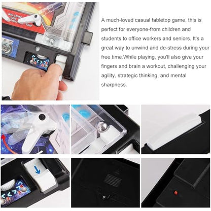 Electronic Pinball Ball Shooting Game for Children and Family, Desktop Pinball Machine Retro Arcade with Lights Sounds and Scorer, Birthday Party Gift, Puzzle Pinball Game