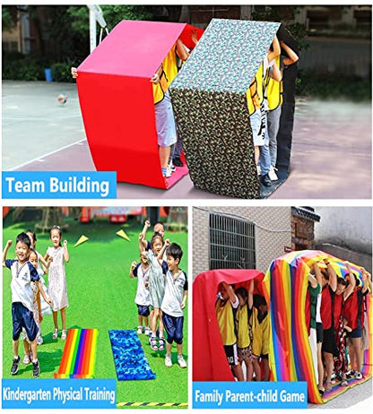 2 PCS Adult Kids Teamwork Game Playing Run Mat, Fun Group Activity Group Learning Activity Racing Game Equipment (Size : Kids-4M/13FT)