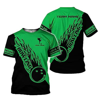 Rivelus Personalized Name Bowling Shirts for Men and Women 3D, Bowling Shirts for Team Bowling, Bowling Shirts Gift - color: Blm23
