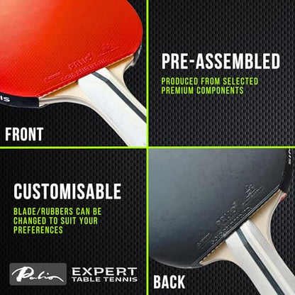Palio Expert 3.0 Table Tennis Racket & Case | ITTF Approved High-Performance Ping Pong Rackets for Beginners | Maximum Spin & Control - style: Set of 2 Rackets