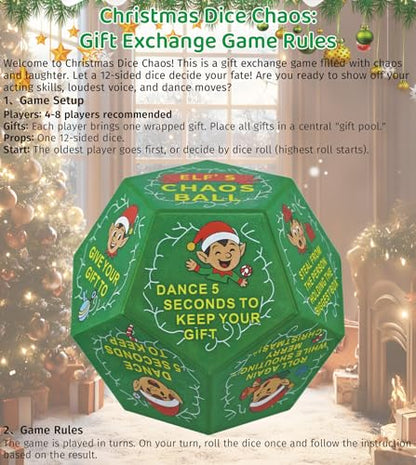 Hilarious Exchange Party Game Dice, Exchange Gifts Family Game, Christmas Stocking Stuffers White Elephant Gifts for Teens Adults, Gift Exchange Dice for Family Friends Holiday Xmas Party Supplies - style: Christmas Gift Exchange Party Game Dice