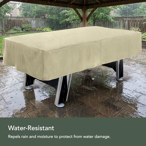 Covermates Elite Air Hockey Table Cover – Water-Resistant, All-Weather Game Table Protector with Touch Fastener Closures, Durable Polyester Indoor Outdoor Cover, 84W x 44D x 15H, Khaki