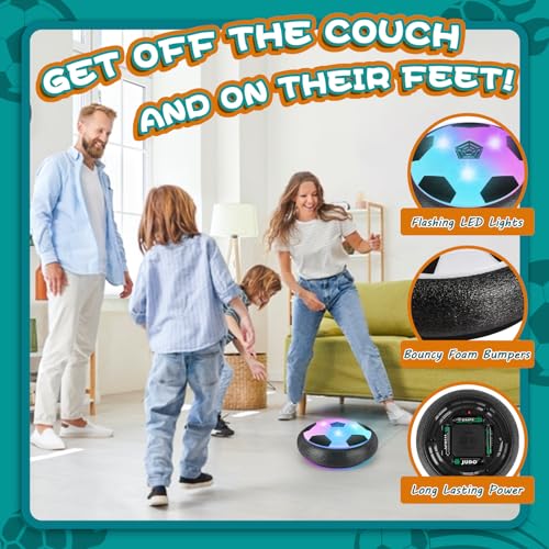 Set of 1 Light Up LED Soccer Ball Toys, Hover Toys for Boys Girls 4-7 8-12, Stocking Stuffers for Kids, for 3 4 5 6 7 8 9 10 11 12 Year Old Boys Girls - color: Black