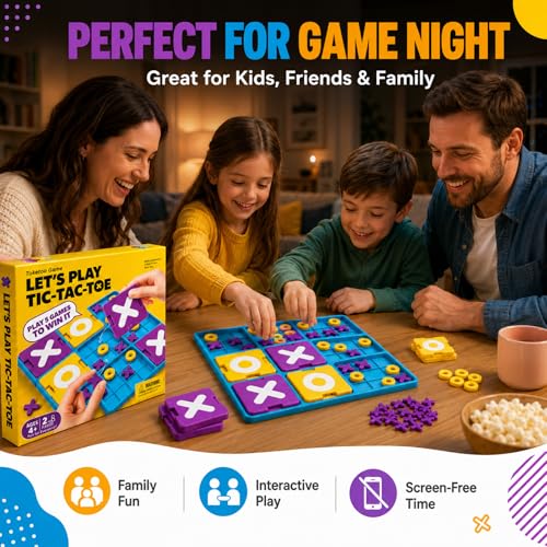 Upgraded 3D Tic-Tac-Toe Board Game for Kids & Adults - Montessori STEM Mind & Logic Brain Teaser, Fun Family Interactive Tabletop Party Game, Ideal Gift for Boys & Girls Ages 3+