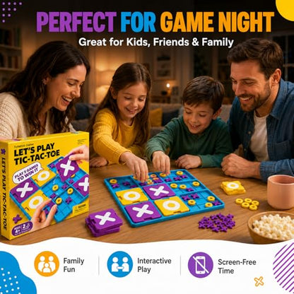 Upgraded 3D Tic-Tac-Toe Board Game for Kids & Adults - Montessori STEM Mind & Logic Brain Teaser, Fun Family Interactive Tabletop Party Game, Ideal Gift for Boys & Girls Ages 3+