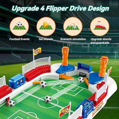 Mini Foosball Table Game for Kids: Soccer Gifts Toy for 3 4 5 6 7 8-12 Year Old Boys - Sports Football Board Games for Indoor Family Party - Perfect Christmas Birthday Gifts for Kids Age 3-12