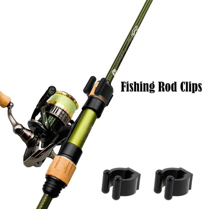 12 PCS Fishing Rod Clips, Wall Mount Fishing Pole Holder Clips for 0.66" to 0.95" Poles, Pool Cue Holder Storage Rack Replacement (Black) - color: Black