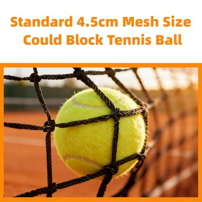 Professional Tennis Net 42ft x 3.5ft | Double-Layer Woven Court Replacement Net with 6mm Steel Cable & Center Strap – Heavy-Duty UV/Water-Resistant Net for Clubs, Coaches, and Backyard Use