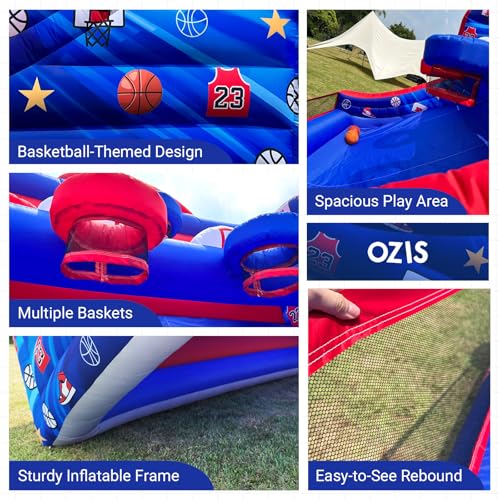 OZIS Inflatable Basketball Hoop Shot with Balls, Inflatable Party Basketball Game with Blower Easy Set Up Ideal for Indoor/Outdoor Shot Basketball Interactive Game