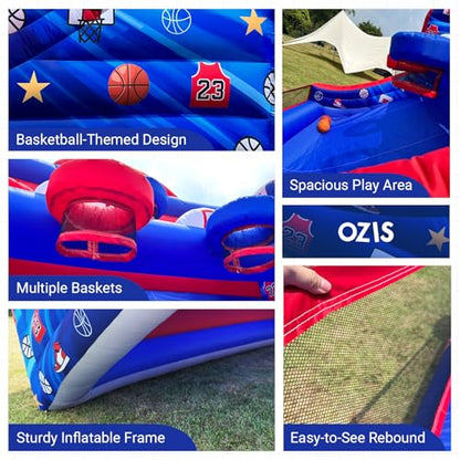 OZIS Inflatable Basketball Hoop Shot with Balls, Inflatable Party Basketball Game with Blower Easy Set Up Ideal for Indoor/Outdoor Shot Basketball Interactive Game