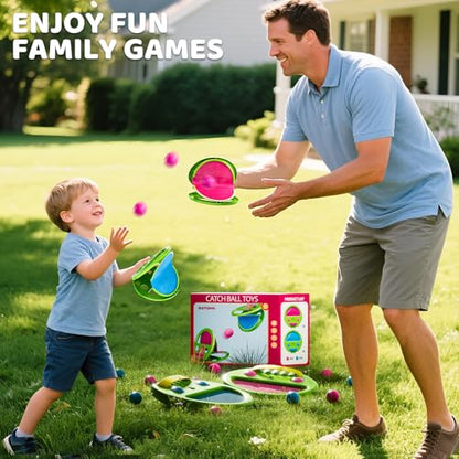 Toss and Catch Ball Game Set, Outdoor Toys for 3 4 5 6 7 8 9 Year Old Kids Family, Pop Pass Catch Balls Backyard Game for Beach Park Camping Pool, Catch Ball Toys Game Birthday Gifts for Boys Girls