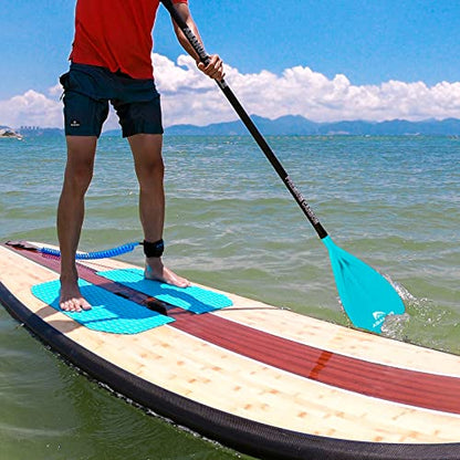 Abahub 1 x 3 Section Carbon Fiber SUP Paddle, Adjustable 67''-86'' Stand Up Paddle Lightweight Carbon Shaft, Black/Blue/Yellow/Green/Orange/Red Plastic Blade + Paddle Bag - color: Teal-SUP Paddle